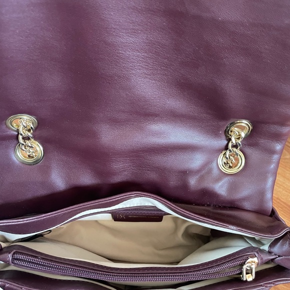 I.N.C International Concepts Soft Ajae Quilted Shoulder Bag Prune Maroon - Picture 8 of 10